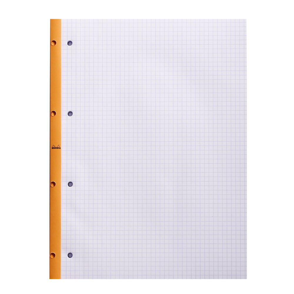 Rhodia - No. 18 Side Stapled Notepad With 4 Holes - A4+ - 5 x 5 Grid - Grierson Studio