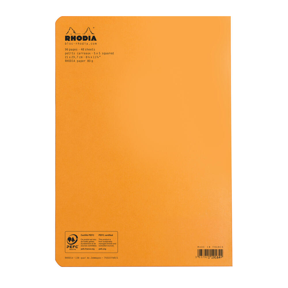 Rhodia - Cahier Notebook - A4 - 5 x 5 Grid - Orange - Grierson Studio